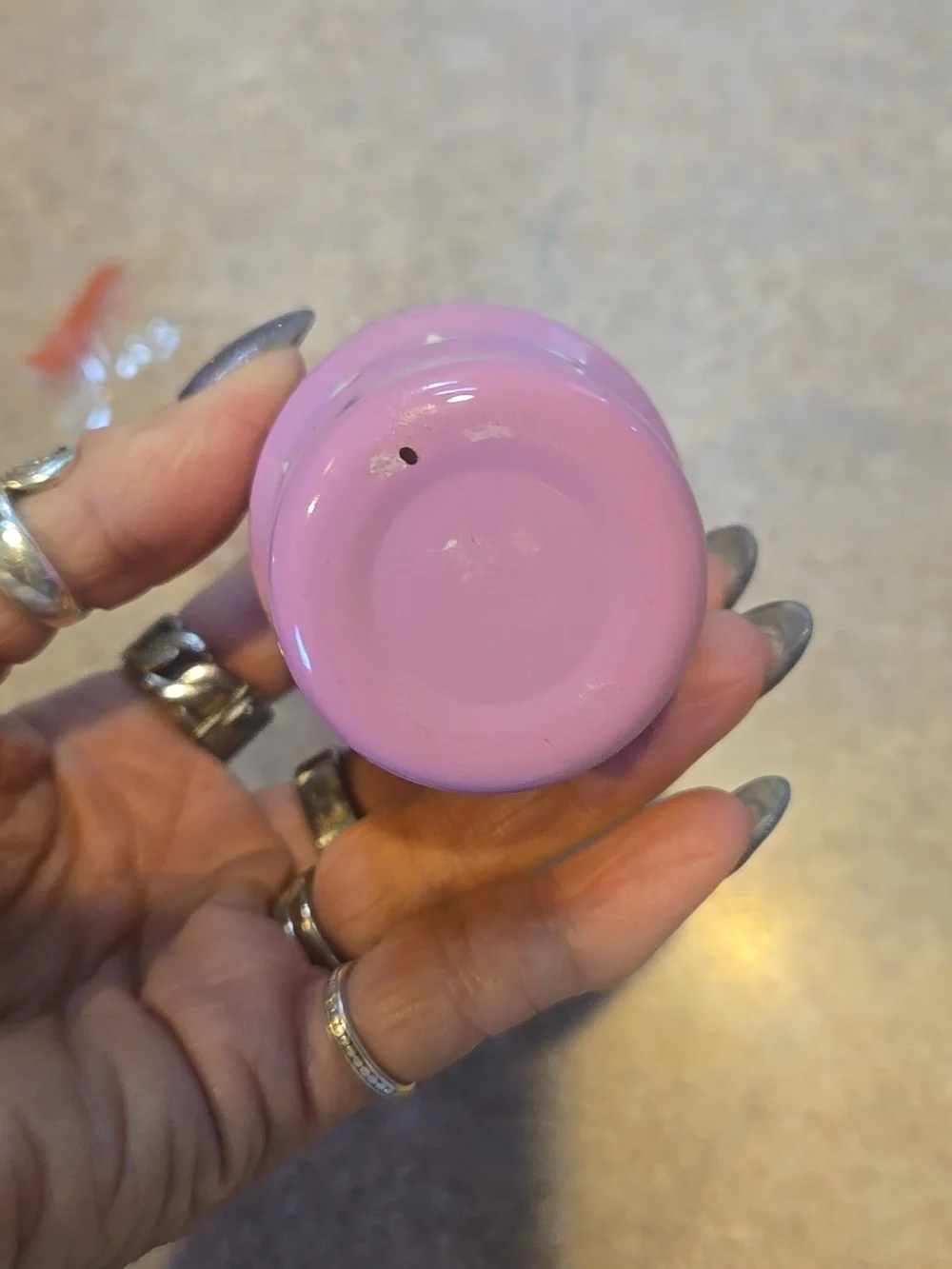 Mini Designer Inspired Purple Tumbler with Straw - Picture 5 of 7